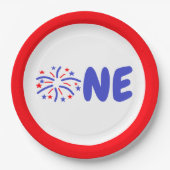 花火1回目の誕生日 ペーパープレート (正面)