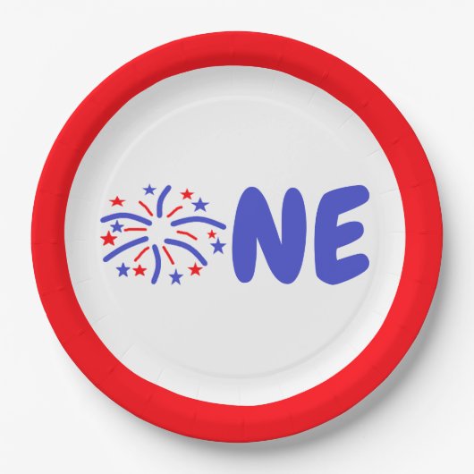 花火1回目の誕生日 ペーパープレート (正面)