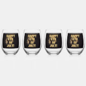 花火10 7月の4番目のワイングラスのセット4のセット ステムなしワイングラス (正面)