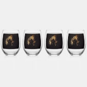 花火10 7月の4番目のワイングラスのセット4のセット ステムなしワイングラス (裏面)