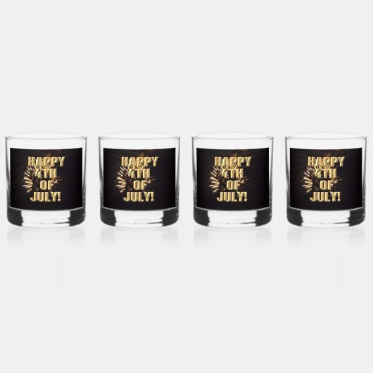 花火10 7月4日のロックグラスセット4のセット ウイスキーグラス (正面)