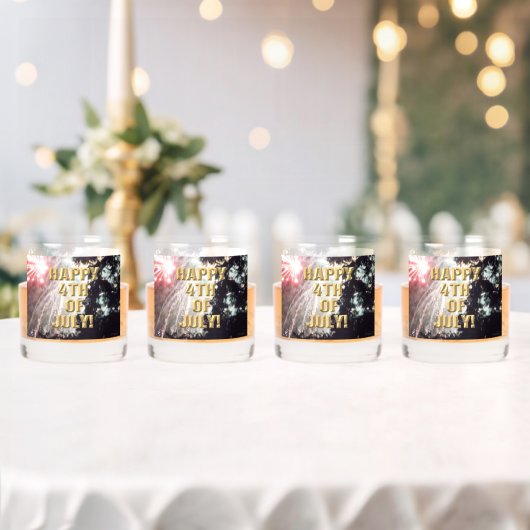 花火14 7月の4日ロックグラスセット4のセット ウイスキーグラス (インサイチュ (ウェディング))