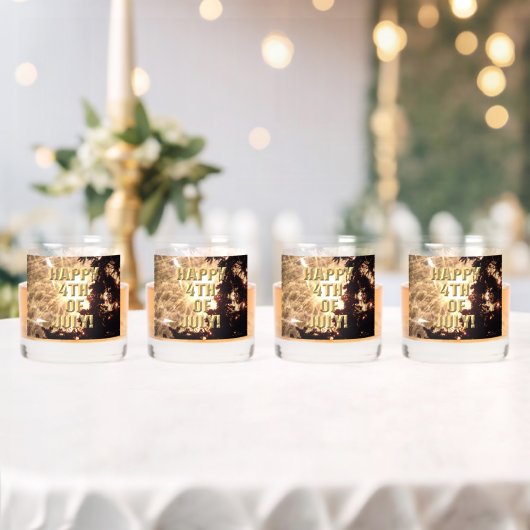 花火15 7月の4日ロックグラスセット4のセット ウイスキーグラス (インサイチュ (ウェディング))