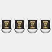 花火4の7月の4番目のワイングラスのセット ステムなしワイングラス (正面)