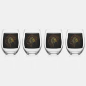 花火4の7月の4番目のワイングラスのセット ステムなしワイングラス (裏面)