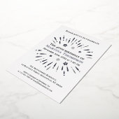 花火40th誕生日パーティー白黒グレー 箔招待状 (回転した状態)