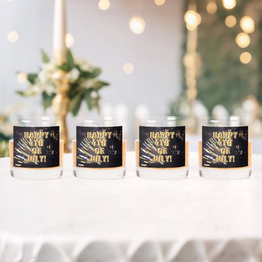 花火6 7月4日のロックグラスセット4 ウイスキーグラス (インサイチュ (ウェディング))