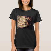 花火7月の女性ブラックシャツ11 4th tシャツ (正面)