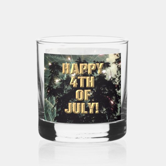 花火7月の4日ロックグラス ウイスキーグラス (正面)