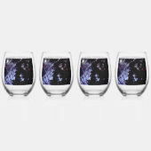 花火7月の4番目のワイングラスのセット4のセット ステムなしワイングラス (裏面)
