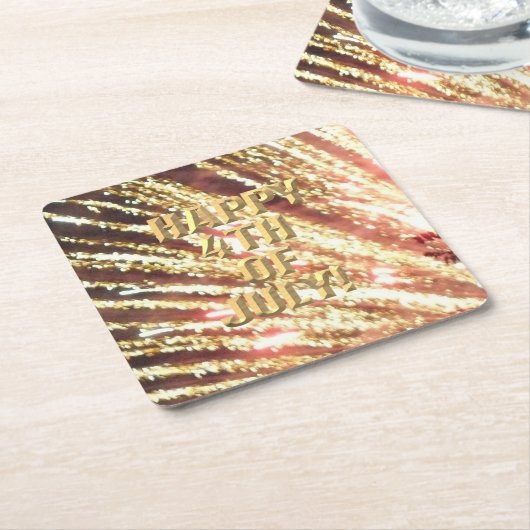 花火7月11日紙コースター スクエアペーパーコースター (アングル)