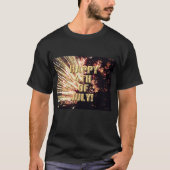 花火7月11日4thメンズブラックシャツ tシャツ (正面)