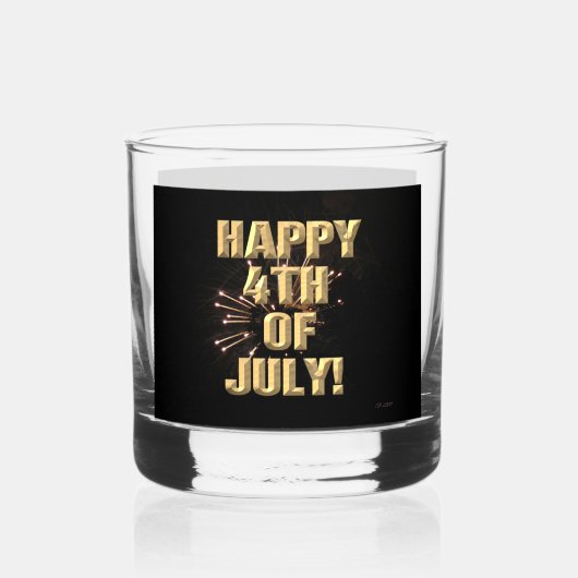 花火7月4日のロックグラス ウイスキーグラス (正面)