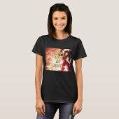 花火7月4日の女子ブラックシャツ Tシャツ (正面フル)