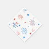 花火7月4日の独立記念日愛国心 スタンダードカクテルナプキン (角)