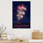 花火7月4日の独立記念日 ポスター (キッチン)