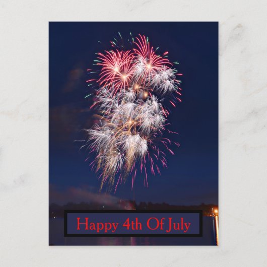 花火7月4日の独立記念日 ポストカード (正面)