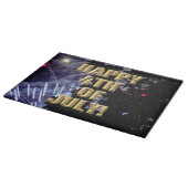 花火7月4日ガラス板 カッティングボード (角)