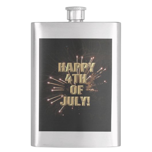 花火7月4日ステンレス鋼フラスコ フラスク (正面)