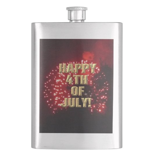 花火7月4日ステンレス鋼フラスコ フラスク (正面)