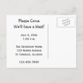 花火7月4日パーティの招待状はがき インビテーションポストカード (裏面)