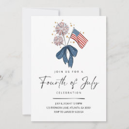 花火7月4日パーティー招待状愛国第4位 招待状