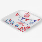 花火7月4日ベビーシャワー ペーパープレート (傾斜あり)