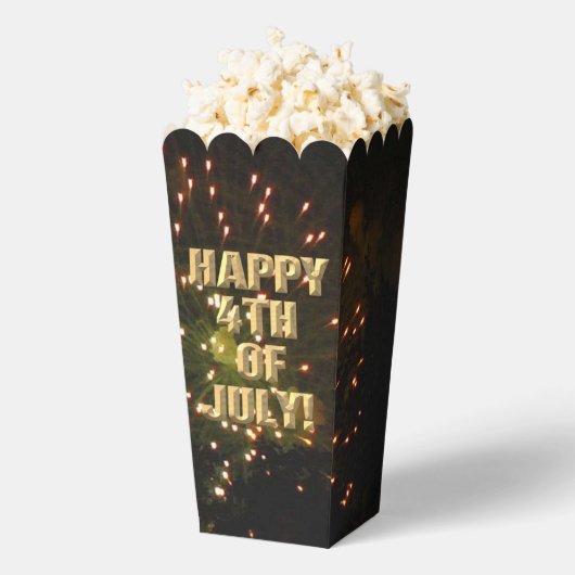 花火7月4日ポップコーンの箱 フェイバーボックス (はじけた状態)
