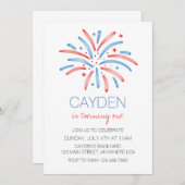 花火7月4日誕生日 招待状 (正面/裏面)