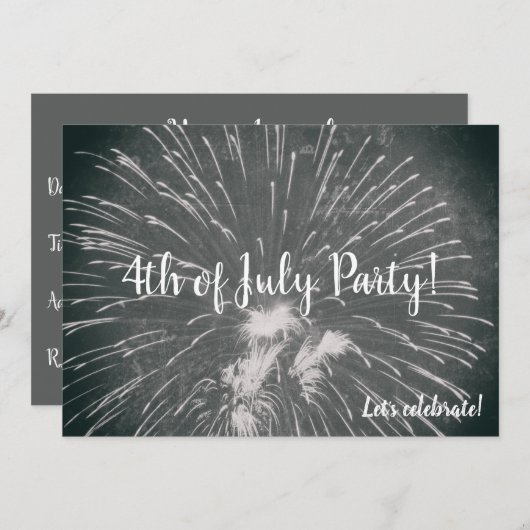花火7月4日 招待状 (正面/裏面)