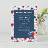 花火7月4日BBQ招待状 招待状 (スタンド正面)