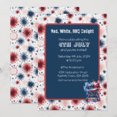 花火7月4日BBQ招待状 招待状 (正面/裏面)