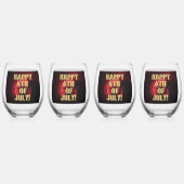 花火7 7月4日のワイングラス4セット ステムなしワイングラス (正面)