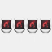 花火7 7月4日のワイングラス4セット ステムなしワイングラス (裏面)