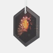 花火8ガラス六角オーナメント ガラスオーナメント (正面左)