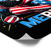 花火 アメリカ国旗 愛国 黒猫 ポスター (角)