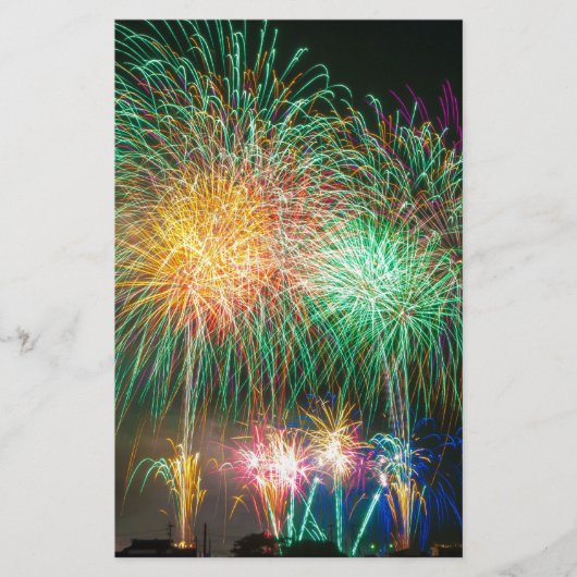 花火 ライト 日本 祭り 便箋 (正面)