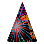 花火+レインボースペクトル「新年おめでとう！」 パーティーハット (左)