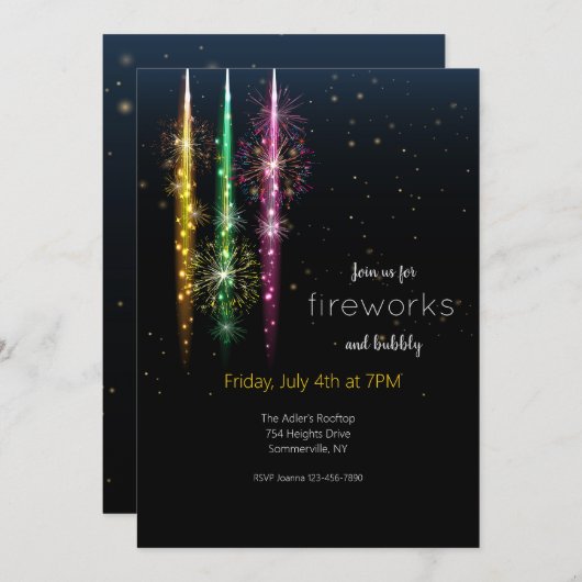 花火 招待状 (正面/裏面)