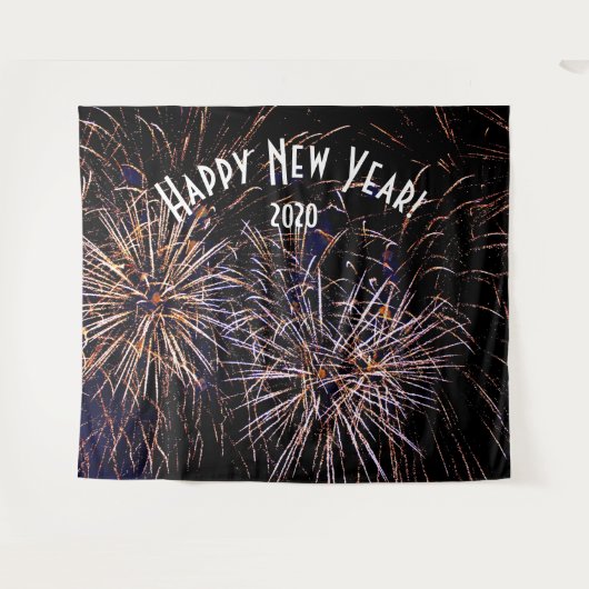 花火 新年 フォトブース 背景 バナー タペストリー (正面(横))