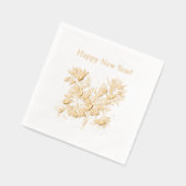 花火 明けましておめでとう 箔ナプキン (左)