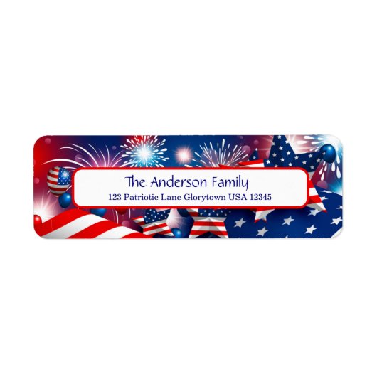 花火・星・旗 ラベル (正面)