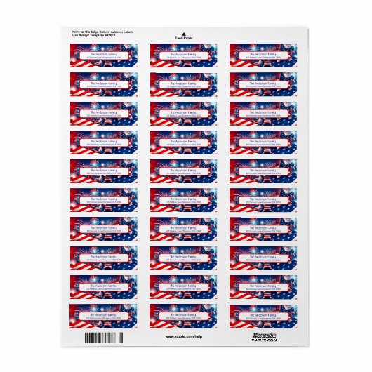 花火・星・旗 ラベル (フルシート)