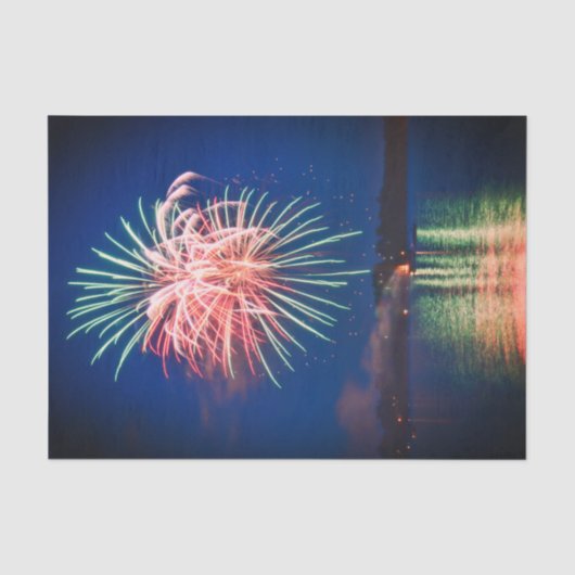 花火 独立記念日 カラフルな4日 アメリカ独立記念日 薄葉紙 (正面)