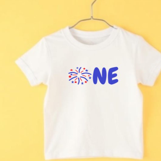 花火 1歳の誕生日 ベビーTシャツ