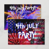 花火 7月4日パーティー 招待状 (正面/裏面)