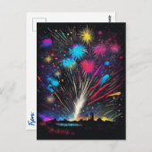 花火 |7月4日独立記念日招待状 ポストカード (正面/裏面)