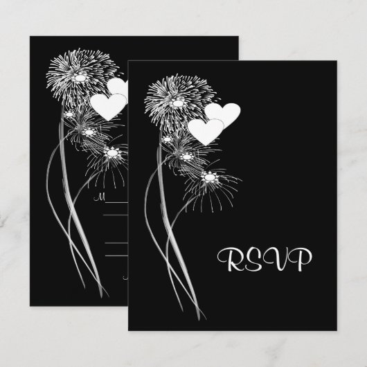 花火RSVPカード 出欠カード (正面/裏面)