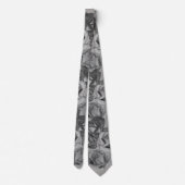 花灰色のバラとバラ芽のフローラ ネクタイ (裏面)
