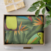 花熱帯Toucans及び極楽鳥 薄葉紙 (ギフト)